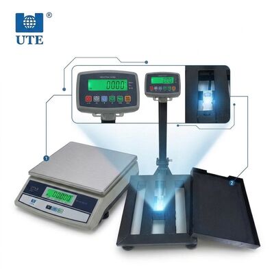 Retail Digital Weighing Scale 20kg Thermal Label Printer Integrated Barcode Scan